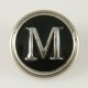 (image for) Snap Jewelry Alphabet Letter M - Black Enamel