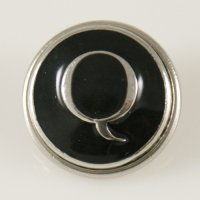 (image for) Snap Jewelry Alphabet Letter Q - Black Enamel