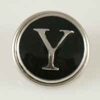 (image for) Snap Jewelry Alphabet Letter Y - Black Enamel