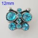 (image for) Mini Snap 12mm - Rhinestone Butterfly Light Blue