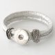 (image for) Snap Jewelry Bracelet PU Leather Hook & Loop - Sparkle Silver