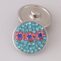 (image for) Snap Jewelry Crystal - Flower - Light Blue and Pink