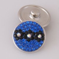 (image for) Snap Jewelry Crystal - Flower - Blue & Black