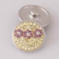 (image for) Snap Jewelry Crystal - Flower - Light Yellow and Lavender