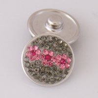 (image for) Snap Jewelry Crystal - Flower - Gray & Pink