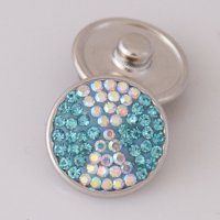 (image for) Snap Jewelry Crystal - 4 Quad White and Teal