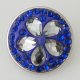 (image for) Snap Jewelry Crystal & Stone - Flower Blue & Silver