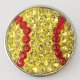 (image for) Snap Jewelry Crystal - Sports - Softball Yellow and Red