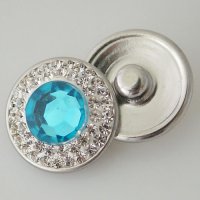 (image for) Snap Jewelry Crystal - Center Rhinestone - Light Blue & Clear