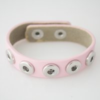 (image for) Mini Snap 12mm - Bracelet Leather Dark Pink Five