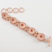 (image for) Snap Jewelry Toggle Bracelet Chain - Five Rose Gold