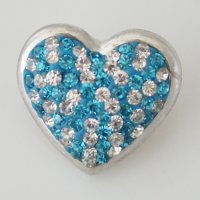 (image for) Snap Jewelry Crystal - Domed Heart Light Blue & Clear