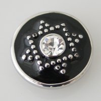 (image for) Snap Jewelry Rhinestone - Star - Black with Clear
