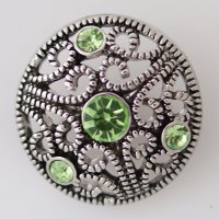 (image for) Snap Jewelry Rhinestone - Marcasite Scroll & Light Green