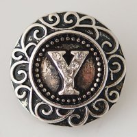 (image for) Snap Jewelry Alphabet Letter Y - Metal Rhinestones