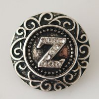 (image for) Snap Jewelry Alphabet Letter Z - Metal Rhinestones