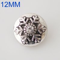 (image for) Mini Snap Jewelry Christmas Snowflake Rhinestone fits 12mm Petite Ginger Charm