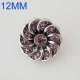 (image for) Mini Snap 12mm - Rhinestone Spiral Flower Pink