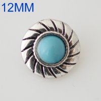 (image for) Mini Snap 12mm - Stone Turquoise Spiral Edge