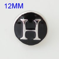 (image for) Mini Snap 12mm - Enamel Letter H