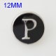 (image for) Mini Snap 12mm - Enamel Letter P
