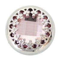 (image for) Snap Jewelry Rhinestone - Faceted Light Pink Silver Trim