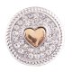 (image for) Snap Jewelry Rhinestone - Heart Silver & Gold