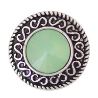 (image for) Snap Jewelry Faceted Crystal - Scroll AB Green