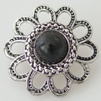 (image for) Snap Jewelry Pearl - Flower & Black