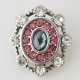 (image for) Snap Jewelry Rhinestone - White, Pink & Blue Oval