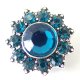 (image for) Snap Jewelry Rhinestone - Designer Faceted Teal Blue