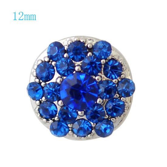 (image for) Mini Snap 12mm - Rhinestone Cluster Dark Blue - Click Image to Close