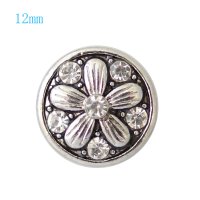 (image for) Mini Snap 12mm - Rhinestone Clear Flower
