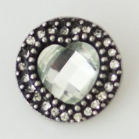 (image for) Snap Jewelry Rhinestone - Heart - Clear
