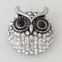 (image for) Snap Jewelry Rhinestone - Owl - Clear