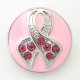 (image for) Snap Jewelry Rhinestone - Pink Ribbon Breast Cancer - Pink