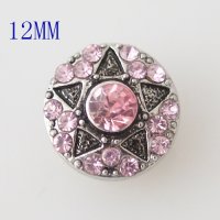(image for) Mini snap 12mm - Rhinestone Star - Light Pink