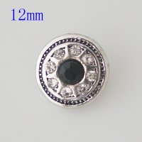 (image for) Mini Snap 12mm - Rhinestone Faceted Black & Clear