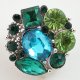 (image for) Snap Jewelry Rhinestone - Multi Cluster - Teal Green Shades