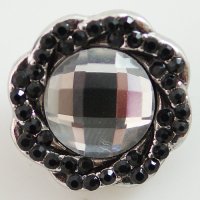 (image for) Snap Jewelry Rhinestone - Faceted Weaved Center - Black