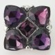 (image for) Snap Jewelry Rhinestone - Cornered Hearts - Purple