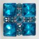 (image for) Snap Jewelry Rhinestone - Squares - Blue