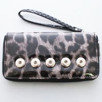 (image for) Snap Jewelry Wallet Purse - Animal Print Gray & Black Spots
