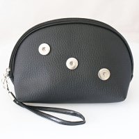 (image for) Snap Jewelry Wallet Purse - Black with Hand Strap & Mirror