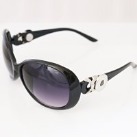(image for) Snap Jewelry Sunglasses - Black & Silver Accent