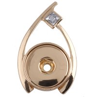 (image for) Snap Jewelry CZ Pendant Gold Plated Designer fits 18-20mm