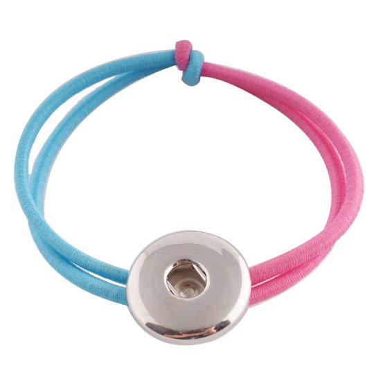 (image for) Snap Jewelry Stretch Bracelet & Hair Kids - Light Blue & Pink - Click Image to Close
