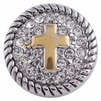 (image for) Snap Jewelry Rhinestone - Cross Silver & Gold