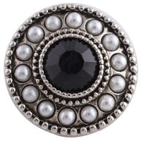 (image for) Snap Jewelry Pearl Rhinestone - Designer Black