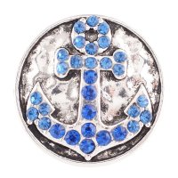 (image for) Snap Jewelry Rhinestone - Anchor Blue